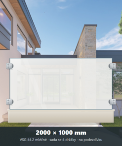 Skleněný plot VSG 44.2 mléčný 2000 × 1000 mm